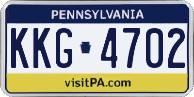 PA license plate KKG4702