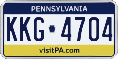 PA license plate KKG4704