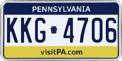 PA license plate KKG4706