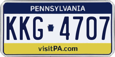 PA license plate KKG4707