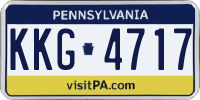 PA license plate KKG4717