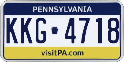 PA license plate KKG4718