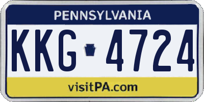 PA license plate KKG4724