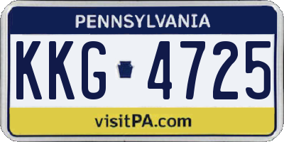PA license plate KKG4725