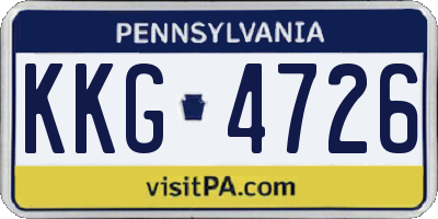 PA license plate KKG4726