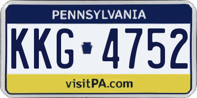 PA license plate KKG4752