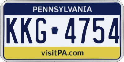PA license plate KKG4754