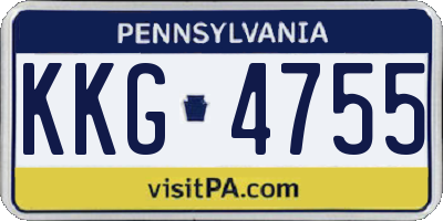 PA license plate KKG4755