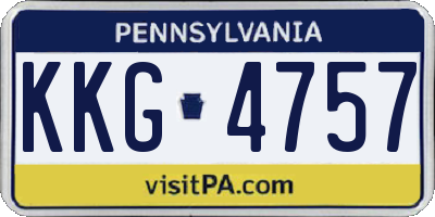 PA license plate KKG4757
