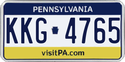 PA license plate KKG4765