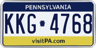 PA license plate KKG4768