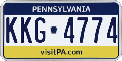 PA license plate KKG4774