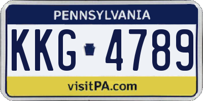 PA license plate KKG4789