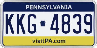PA license plate KKG4839