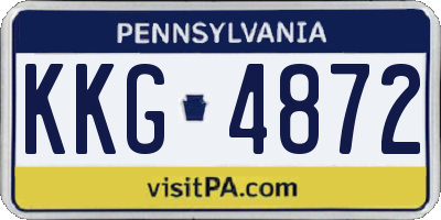 PA license plate KKG4872