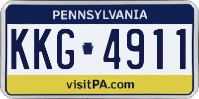 PA license plate KKG4911