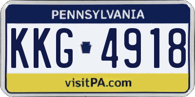 PA license plate KKG4918