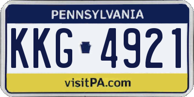 PA license plate KKG4921