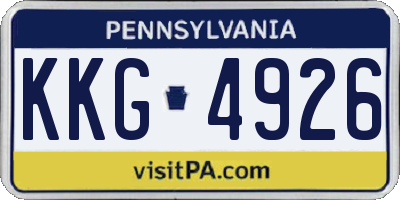 PA license plate KKG4926