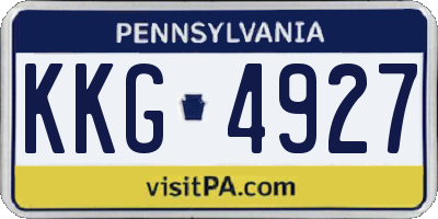 PA license plate KKG4927