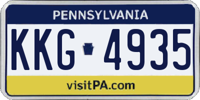 PA license plate KKG4935