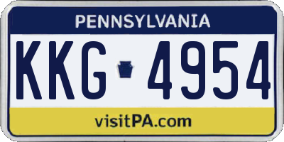 PA license plate KKG4954