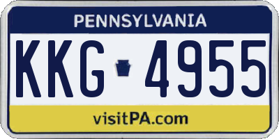 PA license plate KKG4955
