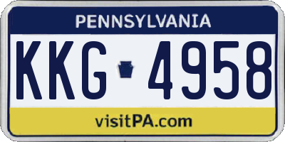 PA license plate KKG4958