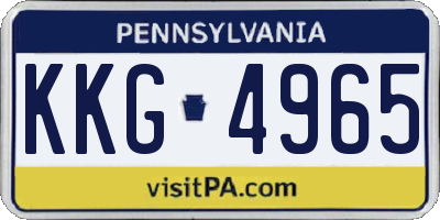 PA license plate KKG4965