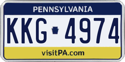 PA license plate KKG4974