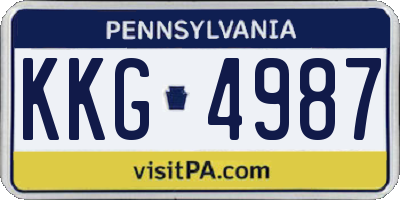 PA license plate KKG4987