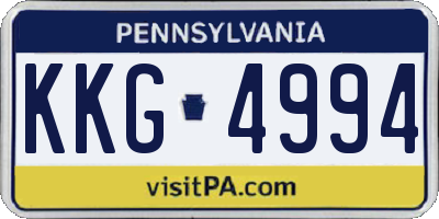 PA license plate KKG4994