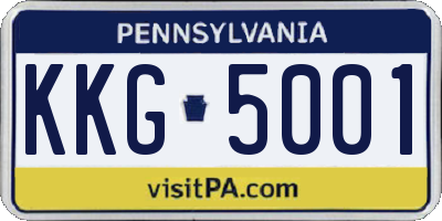 PA license plate KKG5001