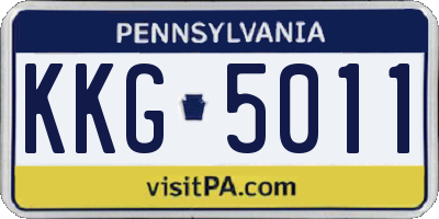 PA license plate KKG5011