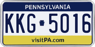 PA license plate KKG5016