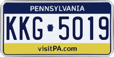 PA license plate KKG5019