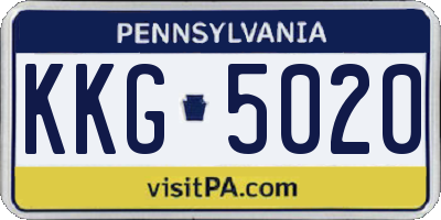 PA license plate KKG5020
