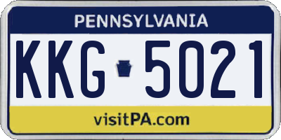 PA license plate KKG5021