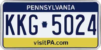 PA license plate KKG5024