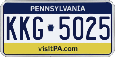 PA license plate KKG5025