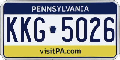 PA license plate KKG5026