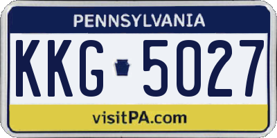 PA license plate KKG5027
