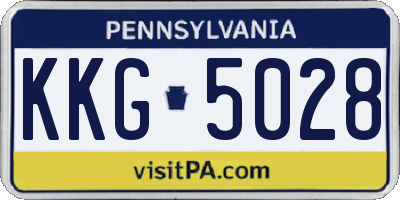 PA license plate KKG5028