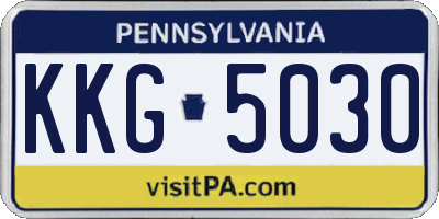 PA license plate KKG5030