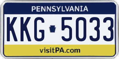 PA license plate KKG5033