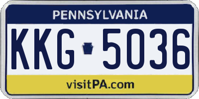 PA license plate KKG5036