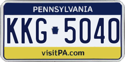 PA license plate KKG5040