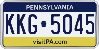 PA license plate KKG5045