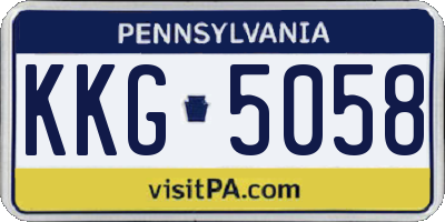 PA license plate KKG5058