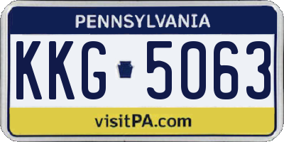 PA license plate KKG5063
